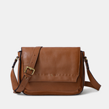 Bandolera en piel cognac