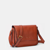 Bandolera en piel cognac