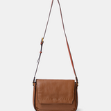 Bandolera en piel cognac