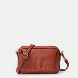 Bandolera pequeña en piel cognac