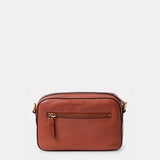 Bandolera pequeña en piel cognac