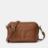 Bandolera pequeña en piel cognac