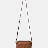 Bandolera pequeña en piel cognac