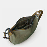 Bandolera en serraje verde