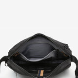 Men's black crossbody bag made from recycled materials