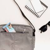 Men's crossbody bag in grey recycled materials