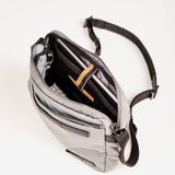 Men's crossbody bag in grey recycled materials