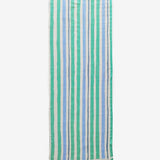 Women's viscose scarf with turquoise striped print