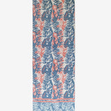 Pañuelo de mujer de viscosa con print hojas en azul
