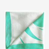 Women's viscose scarf with abstract print in turquoise