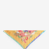 Women's silk bandana with floral print in orange