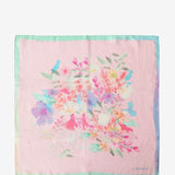 Women's silk bandana with floral print in pink