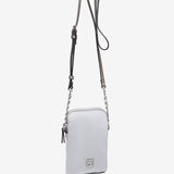 Borsa per cellulare in raso da donna, colore grigio