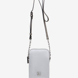 Borsa per cellulare in raso da donna, colore grigio