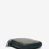 Women's mobile phone bag in blue felt