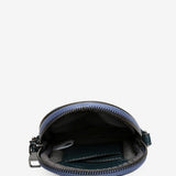 Women's mobile phone bag in blue felt