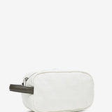 Beige jacquard women's toiletry bag