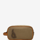 Women's toiletry bag made of recycled materials, camel