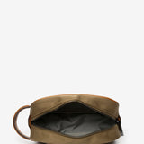 Women's toiletry bag made of recycled materials, camel