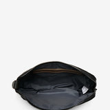 Flat women's toiletry bag in black recycled materials