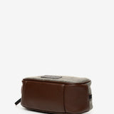 Brown felt women's toiletry bag