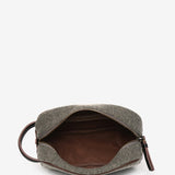 Brown felt women's toiletry bag