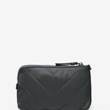 Women's flat felt toiletry bag in blue