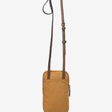 Women's mobile phone bag in quilted nylon amber