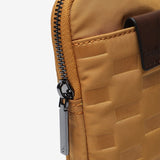 Women's mobile phone bag in quilted nylon amber