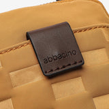 Women's mobile phone bag in quilted nylon amber