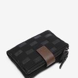 Small women's wallet in black quilted nylon