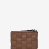 Small women's wallet in taupe quilted nylon