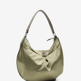 Women's hobo bag with satin effect in green