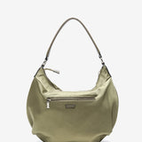 Women's hobo bag with satin effect in green