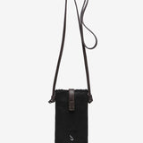 Women's mobile phone bag with black sheepskin