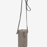 Women's mobile phone bag with sheepskin in green