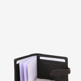 Women's leather card holder in black