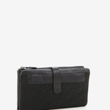 Portafoglio da donna grande in jacquard nero