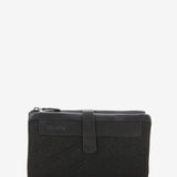 Portafoglio da donna grande in jacquard nero