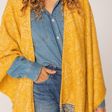 Women's poncho printed in amber