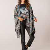 Poncho de mujer reversible en negro