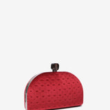 Burgundy velvet clutch