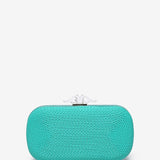 Turquoise braided clutch