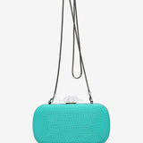 Turquoise braided clutch