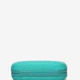 Turquoise braided clutch