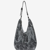 Borsa hobo in rete metallica con stampa tropicale nera