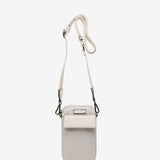 Beige printed mobile phone bag