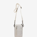 Beige printed mobile phone bag