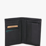 Portafoglio da uomo in pelle nera con portamonete