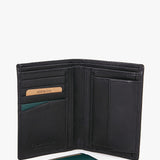 Portafoglio da uomo in pelle nera con portamonete